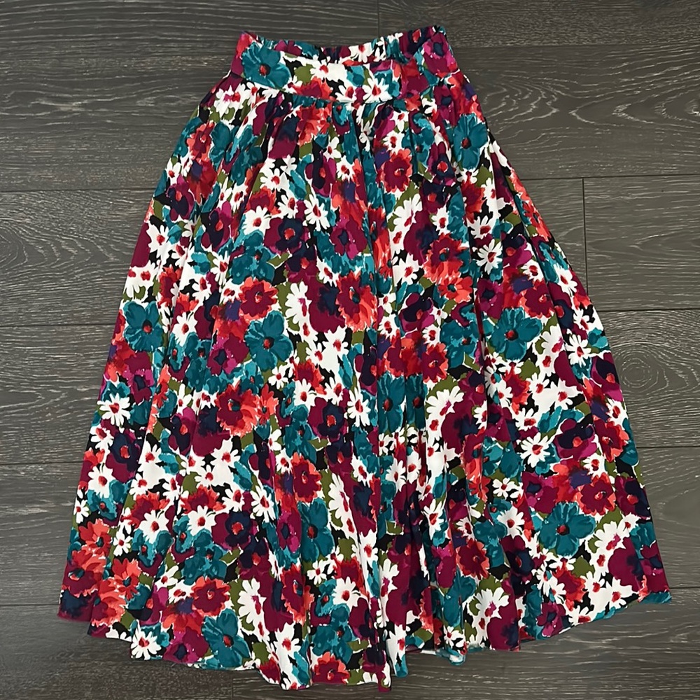 Vintage Floral Circle Skirt